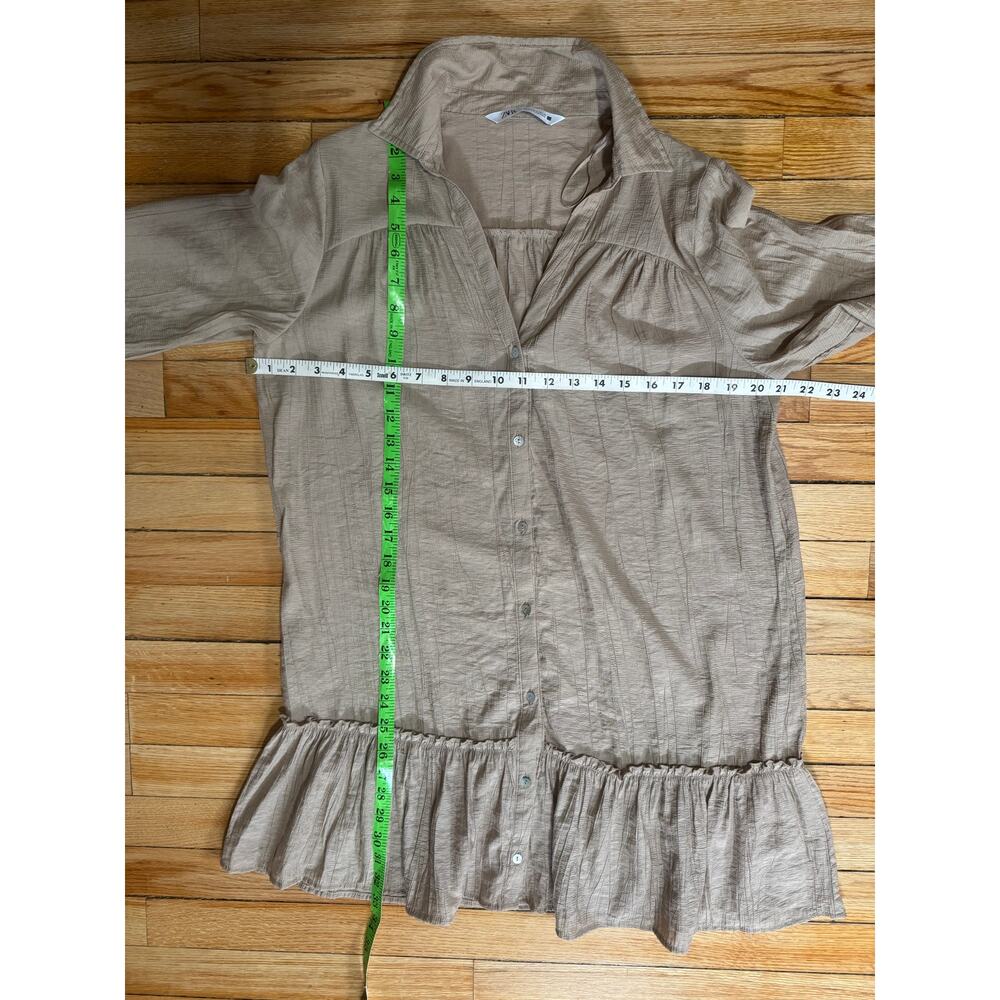 ZARA Women's Tan Button-Down DRESS - Picture 11 of 11